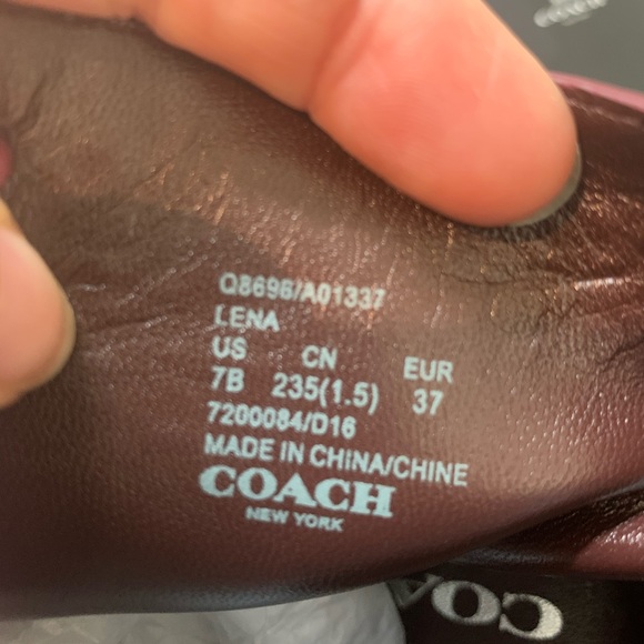 Coach Lena burgundy Suede Leather Sexy Fun Open Toe Ankle Boots Booties [size 7] - Picture 8 of 8